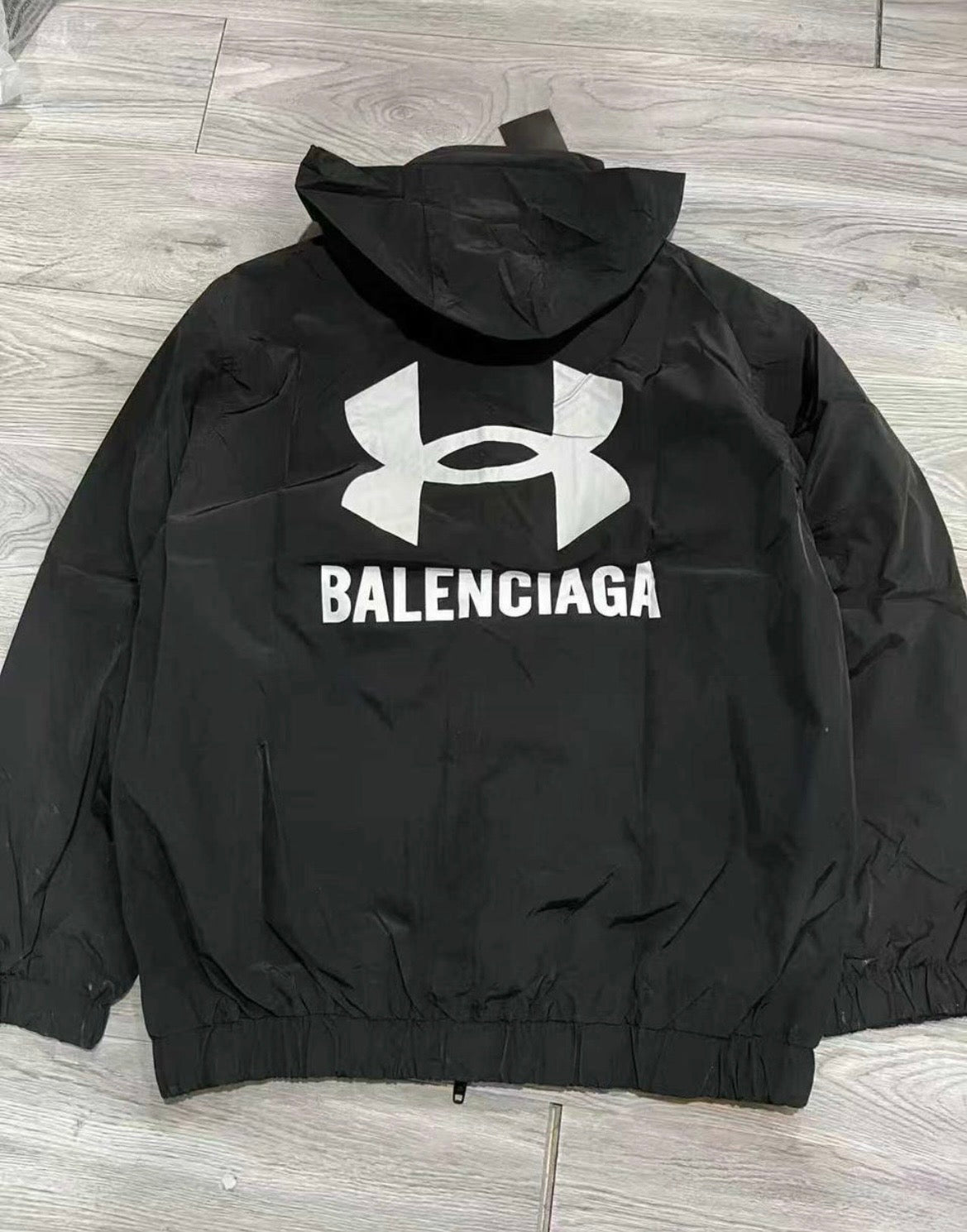 Balenciaga x Under Armour Zip-Up Hoodie 'Black White'