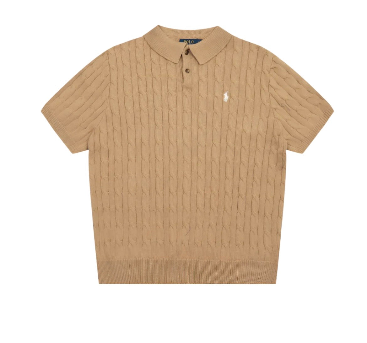 RALPH LAUREN POLO KNITTED SHIRT - BEIGE